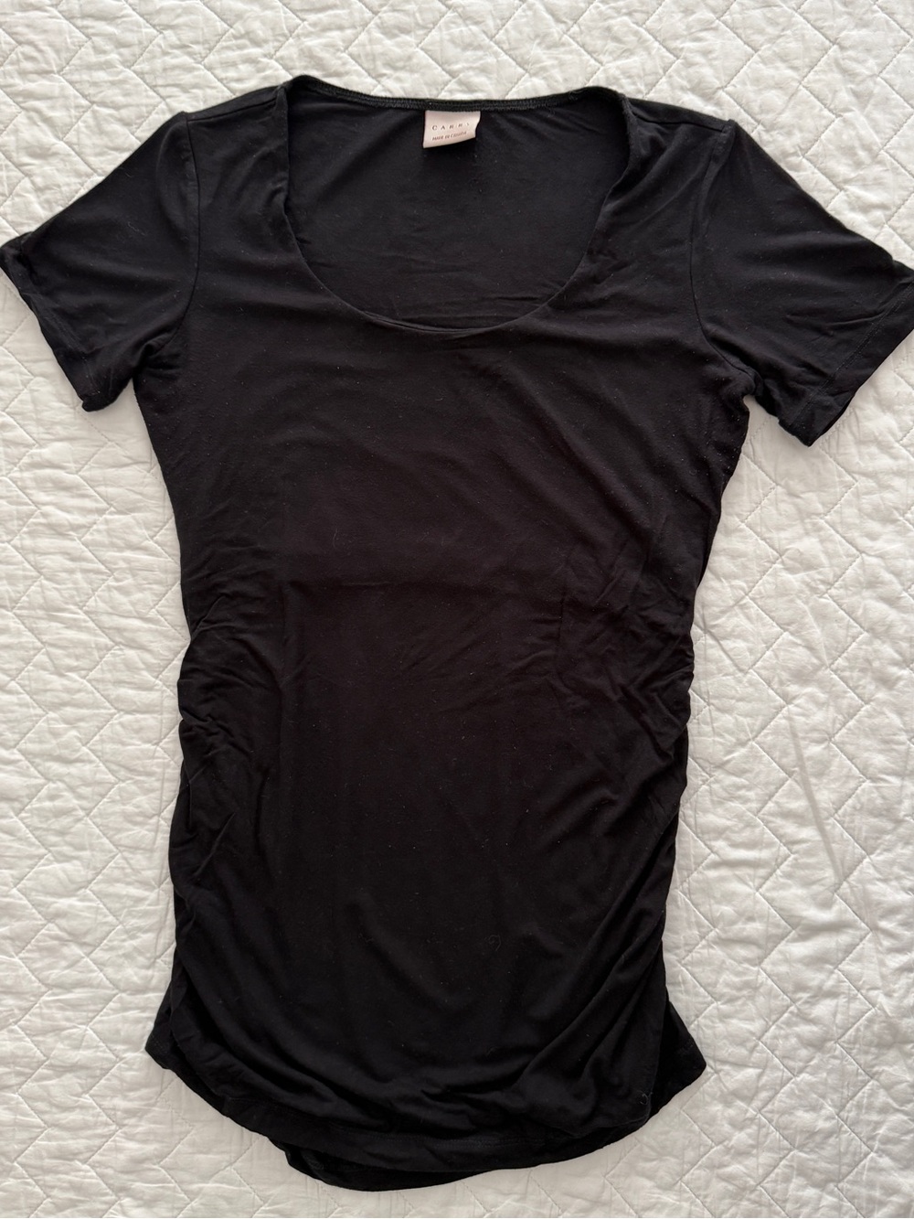 Carry Maternity Black Ruched Maternity t-shirt, size M
